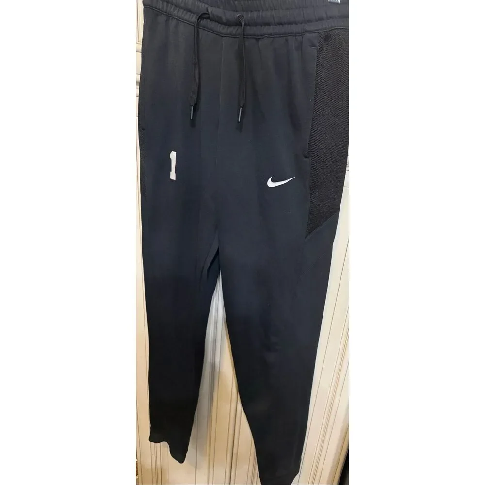 Nike Youth Dri-Fit Showtime Basketball Jogger Pants Black White Size Small